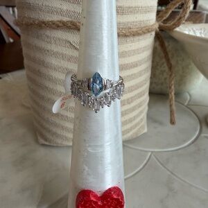 Bomb Party OG Rare Unicorn Lab Created Blue Spinel on Rhodium Plated Size 6